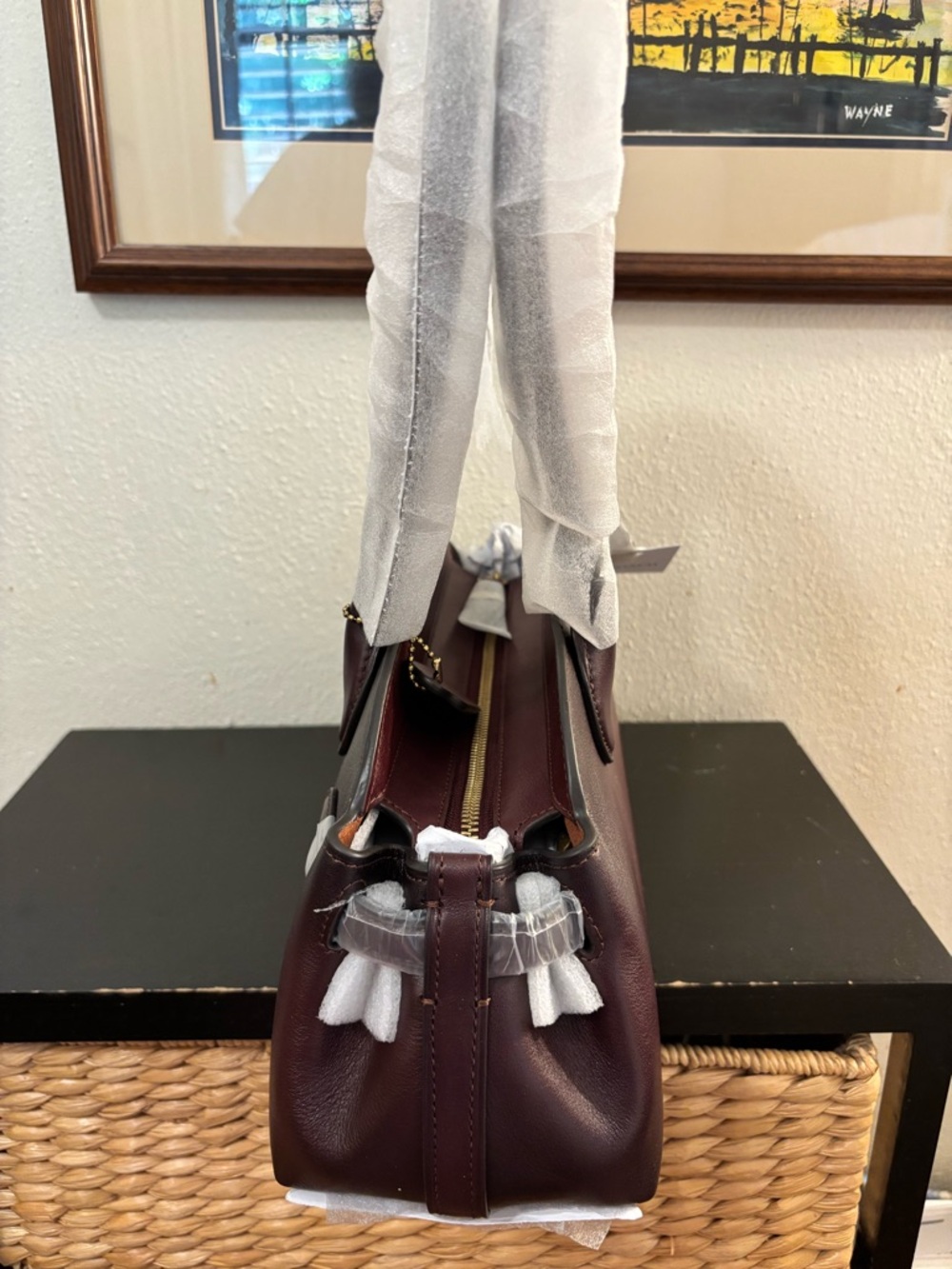 Authentic NWT Coach Empire Carryall 34 Leather Satchel in Merlot - Picture 5 of 8